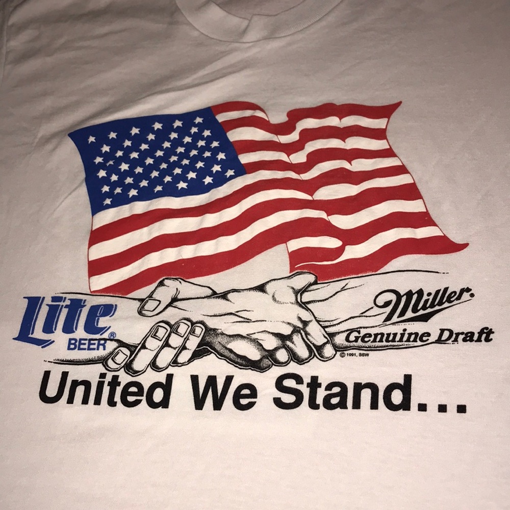 Vintage singlestitch Miller “United we stand”  tee